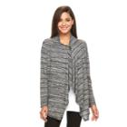 Women's Ab Studio Marled Cozy Wrap Cardigan, Size: Regular, Black