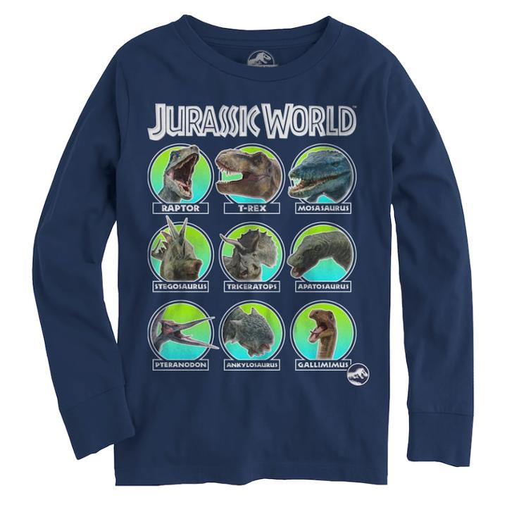 Boys 8-20 Jurassic World Hall Of Fame Tee, Size: Small, Blue (navy)