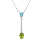 Gemstone Sterling Silver Linear Necklace, Women's, Size: 18, Multicolor