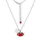 Ohio State Buckeyes Sterling Silver Team Logo & Crystal Football Pendant Necklace, Women's, Size: 18, Multicolor