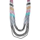 Mudd&reg; Long Seed Bead Multi Strand Necklace, Women's, Multicolor