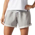 Women's Adidas Roll-up French Terry Shorts, Size: Medium, Med Grey