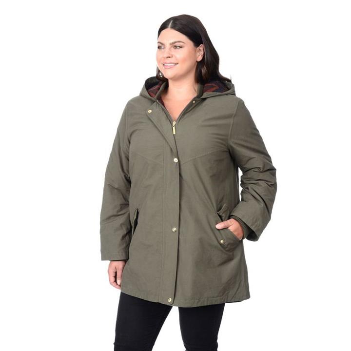 Plus Size Apt. 9&reg; Hooded A-line Parka, Women's, Size: 1xl, Green