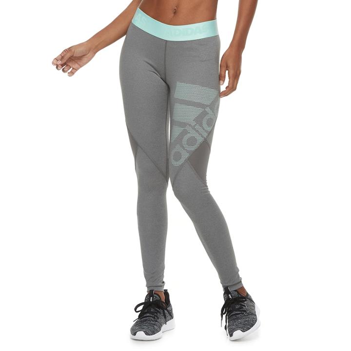 Women's Adidas Alphaskin Sport Mid-rise Long Leggings, Size: Small, Dark Grey