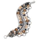 Simply Vera Vera Wang Beaded Two Tone Multi Strand Chain Bracelet, Women's, Med Brown