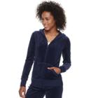 Women's Tek Gear&reg; Velour Zip-up Jacket, Size: Small, Dark Blue