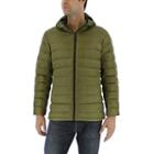 Men's Adidas Down Hooded Puffer Jacket, Size: Large, Med Green