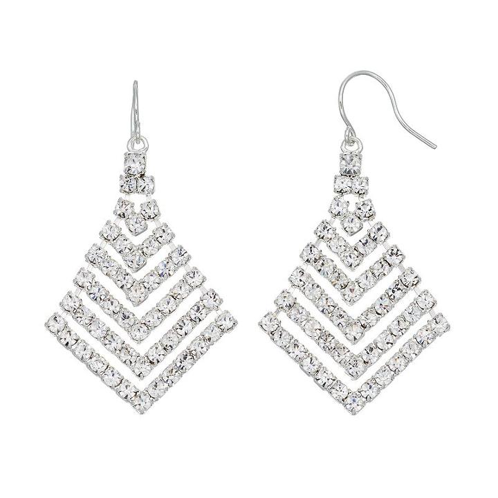 Simulated Crystal Statement Chandelier Earrings, Women's, Natural