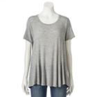 Women's Apt. 9&reg; Flowy Crewneck Tee, Size: Xl, Grey