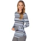 Women's Cuddl Duds Strecth Thermal Crewneck Top, Size: Medium, Light Blue