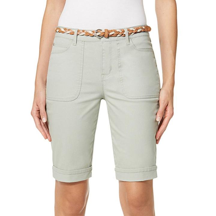 Women's Gloria Vanderbilt Rachel Bermuda Shorts, Size: 12, Lt Green