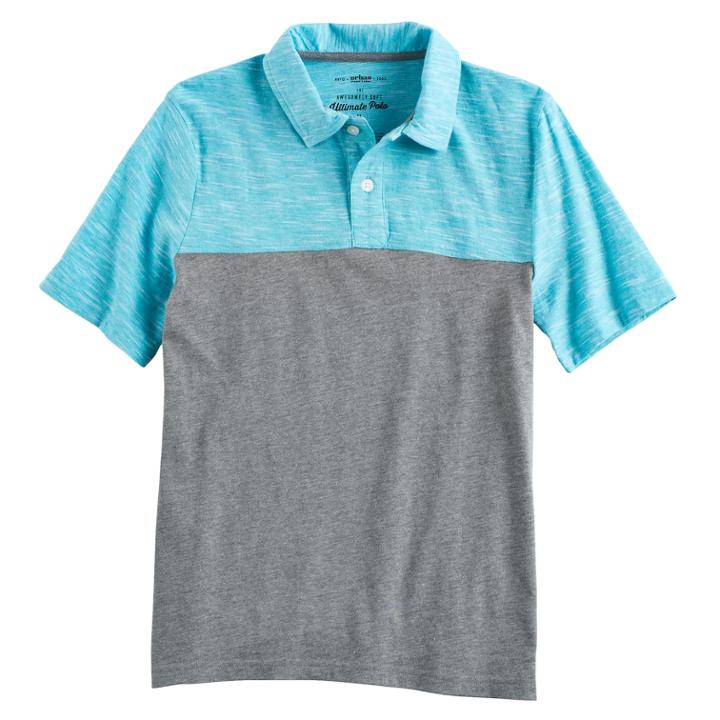 Boys 8-20 Urban Pipeline&reg; Ultimate Pieced Polo, Size: Medium, Turquoise/blue (turq/aqua)