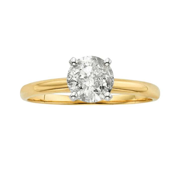 Round-cut Diamond Solitaire Engagement Ring In 14k Gold (3/4 Ct. T.w.), Women's, Size: 6, White
