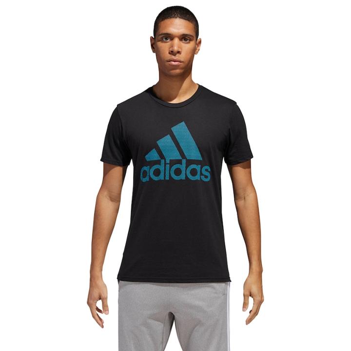 Men's Adidas Mesh Logo Tee, Size: Xl, Black