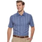 Big & Tall Haggar Regular-fit Microfiber Woven Button-down Shirt, Men's, Size: 4xb, Blue