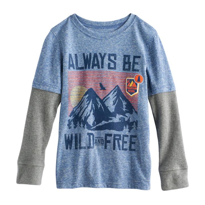 Boys 4-10 Jumping Beans&reg; Always Be Wild And Free Mountains Graphic Tee, Size: 5, Blue