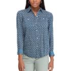 Women's Chaps Star Chambray Shirt, Size: Xl, Blue
