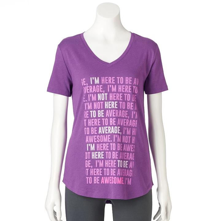 Women's Tek Gear&reg; Dry Tek V-neck Tee, Size: Large, Brt Purple