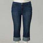 Women's Plus Size Simply Vera Vera Wang Cuffed Capri Jeans, Size: 22 W, Blue (navy)