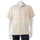Men's Haggar Classic-fit Microfiber Easy-care Button-down Shirt, Size: Medium, Dark Beige