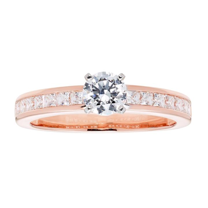 14k Gold Channel Set 1 Carat T.w. Igl Certified Diamond Engagement Ring, Women's, Size: 6, White
