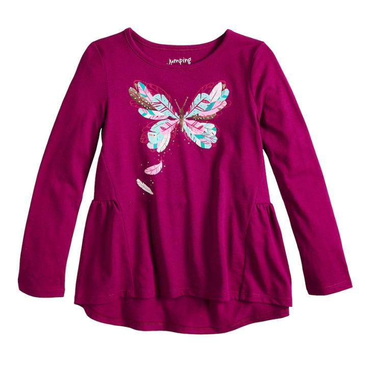 Girls 4-10 Jumping Beans&reg; Shirred-back Top, Size: 5, Dark Pink
