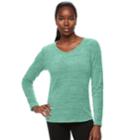 Women's Tek Gear&reg; Microfleece V-neck Tee, Size: Large, Med Green