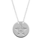 Houston Astros Sterling Silver Disc Pendant Necklace, Women's, Size: 16, Grey