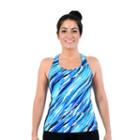 Women's Dolfin Striped Racerback Tankini Top, Size: Xxl, Gold