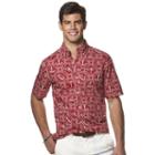 Men's Chaps Nautical Button-down Shirt, Size: Small, Red