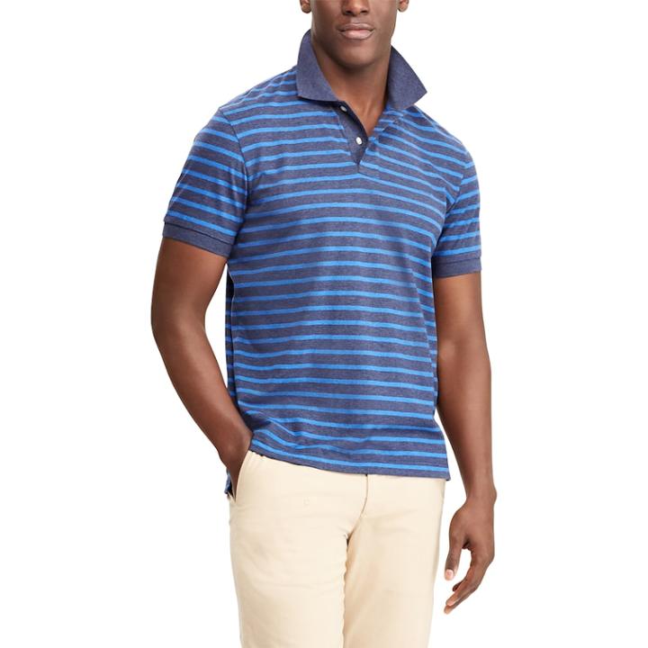 Men's Chaps Coolmax Classic-fit Striped Performance Polo, Size: Xxl, Blue (navy)