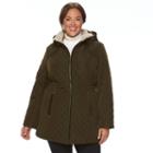 Plus Size Croft & Barrow&reg; Hooded Quilted Long Jacket, Women's, Size: 1xl, Brown Over