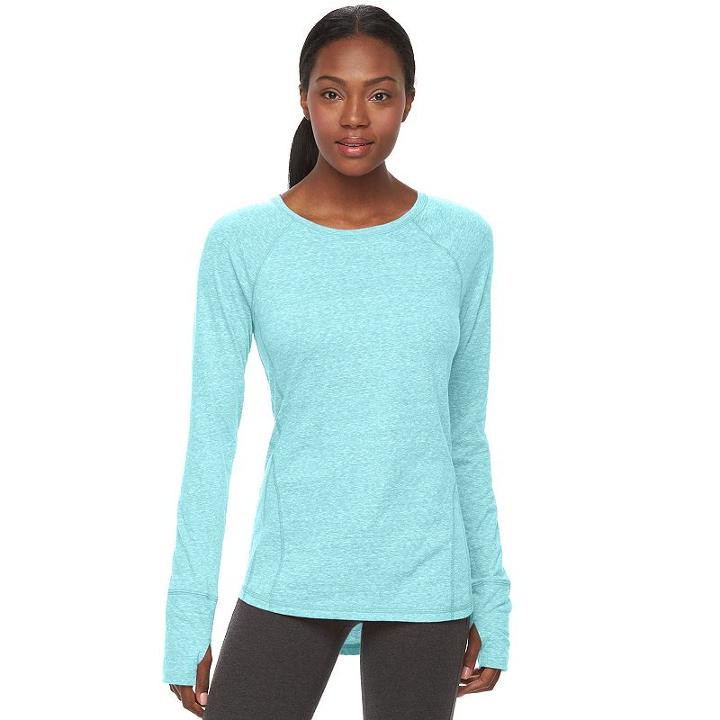 Petite Tek Gear&reg; Layering Raglan Tee, Women's, Size: Xl Petite, Light Blue