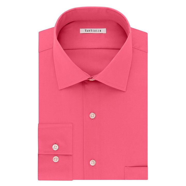 Men's Van Heusen Flex Collar Regular-fit Dress Shirt, Size: 17.5-34/35, Med Pink, Comfort Wear