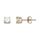 Primrose 14k Gold Over Silver Cubic Zirconia Stud Earrings, Women's, White