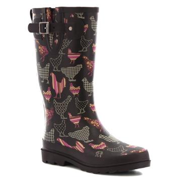 Western Chief Printed Women's Waterproof Rain Boots, Size: 8, Med Brown