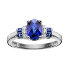 Lab-created Blue & White Sapphire Sterling Silver Ring, Women's, Size: 7