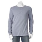 Men's Sonoma Goods For Life&trade; Heathered Thermal Henley, Size: Small, Med Blue