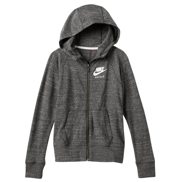 Girls 7-16 Nike Just Do It Marled Nep Raglan Zip-up Hoodie, Girl's, Size: Large, Grey Other