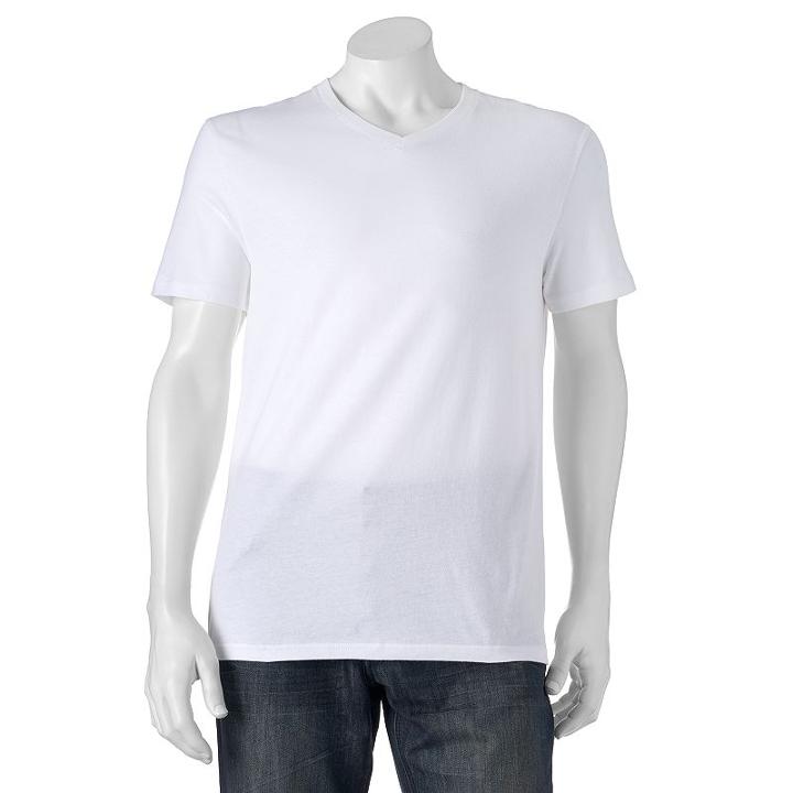 Men's Sonoma Goods For Life&trade; Weekend V-neck Tee, Size: Large, White