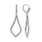 Franco Gia Silver Tone Simulated Crystal Drop Earrings, Girl's, White