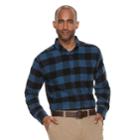 Men's Croft & Barrow&reg; Classic-fit Patterned Flannel Button-down Shirt, Size: Large, Blue (navy)