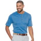 Men's Croft & Barrow&reg; Classic-fit Easy-care Interlock Henley, Size: Large, Med Blue