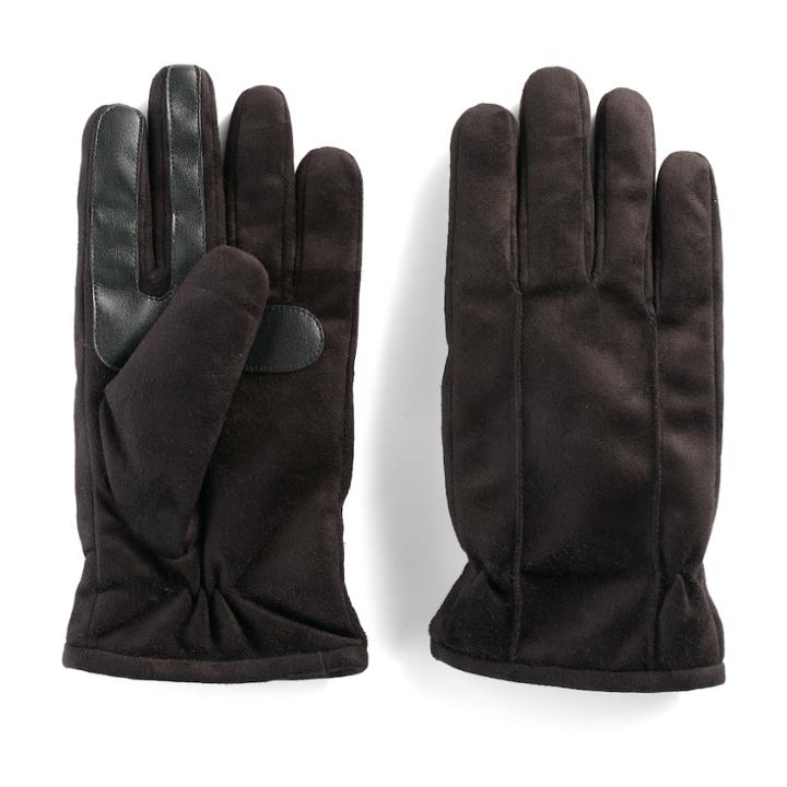Men's Isotoner Brushed Microfiber Smartouch&reg; Smartdri&reg; Gloves, Size: Large, Black