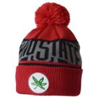 Adult Ohio State Buckeyes Divide And Conquer Knit Pom Cuffed Beanie, Men's, Brt Red