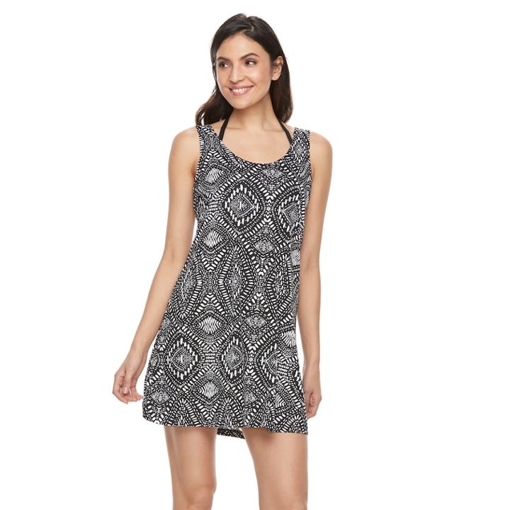 Women's Apt. 9&reg; Tribal Lattice-back Cover-up, Size: Medium, Tribal Diamond