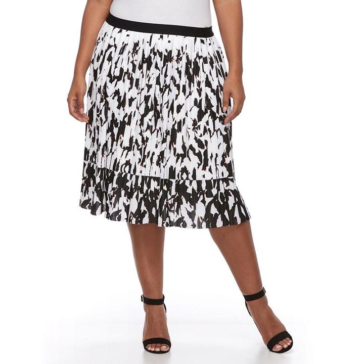 Plus Size Apt. 9&reg; Splatter Accordion-pleat Skirt, Women's, Size: 24 W, Med Red