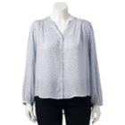 Plus Size Lc Lauren Conrad Print High-low Blouse, Women's, Size: 1xl, White