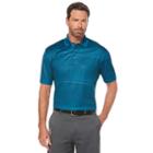 Men's Grand Slam Classic-fit Striped Heathered Motionflow Performance Polo, Size: Large, Brown Over