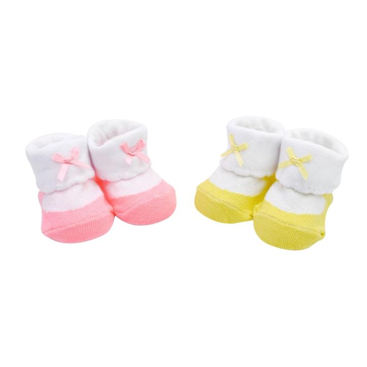 Baby Girl Carter's 2-pack Mary Jane Bow Scalloped Newborn Booties, Multicolor